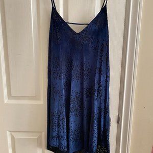 Monk & Lou navy blue silk velvet dress